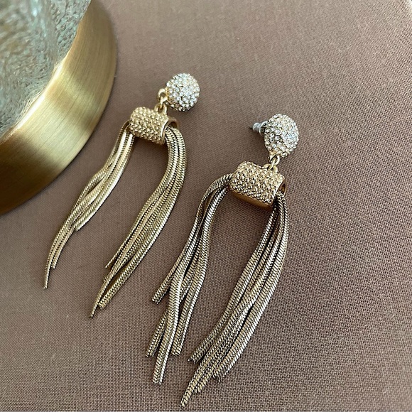 Sugar fix by Baublebar gold and crystal dangle costume jewelry earrings - Picture 1 of 6